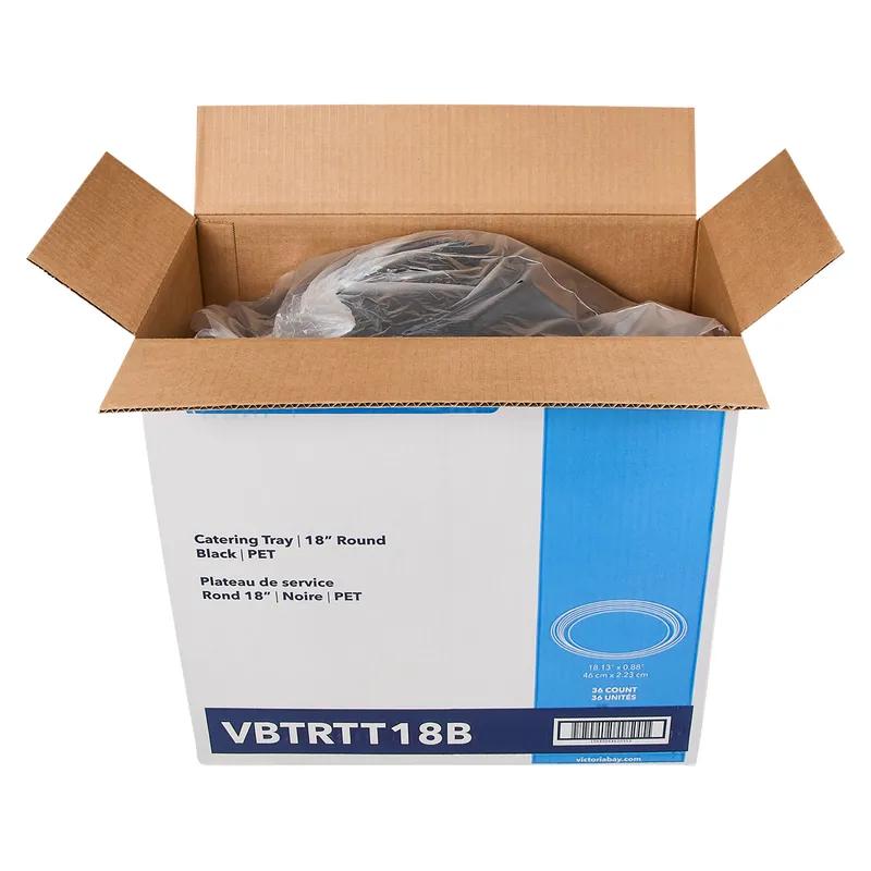 Victoria Bay Serving Tray 18 IN PET Black Round 36/Case