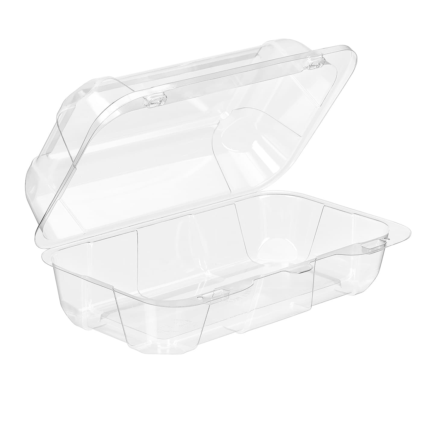 Essentials SureChoice® Take-Out Container Hinged 8.875X5.3125X3.375 IN RPET Clear Rectangle 500/Case