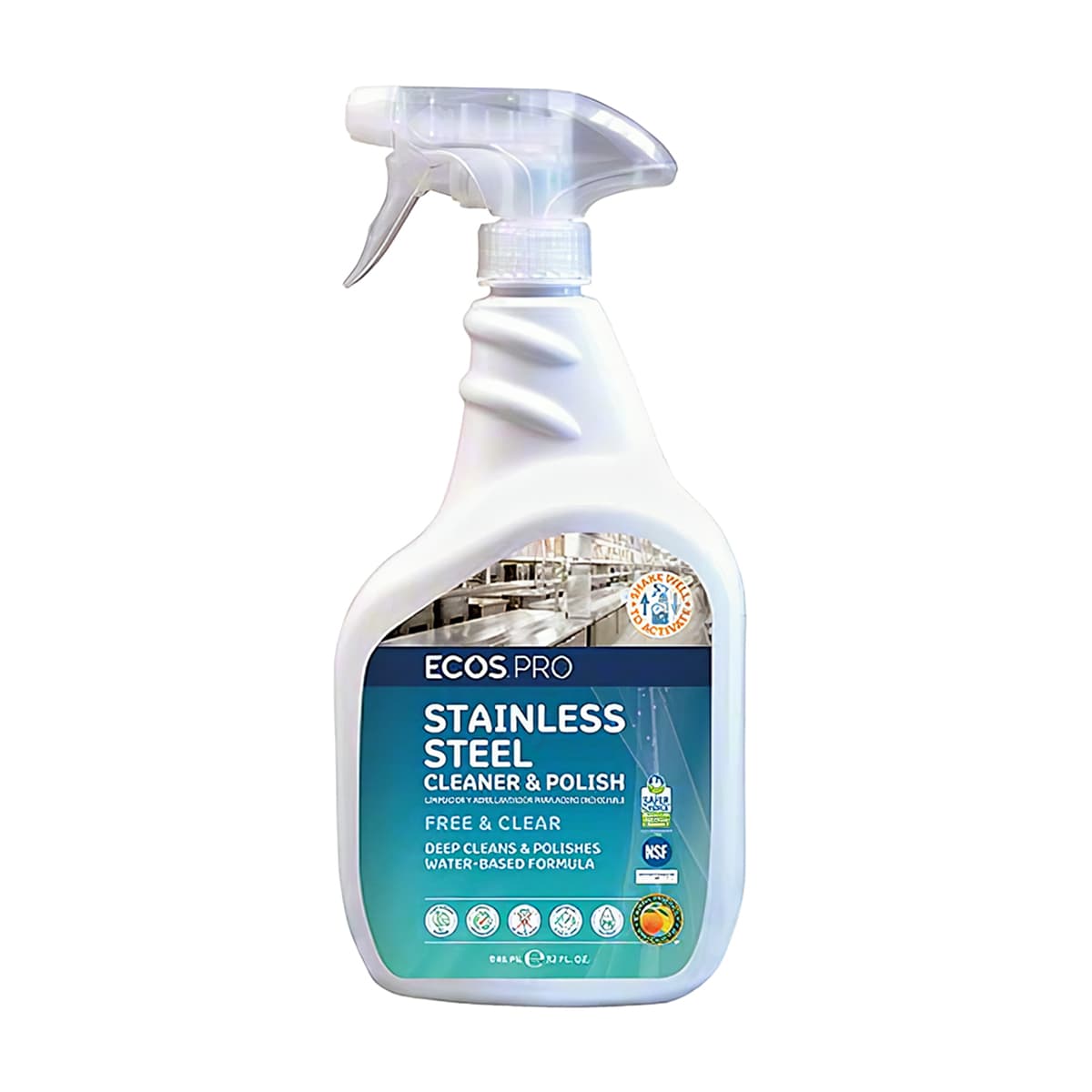 Ecos® Pro Mild Scent Metal Cleaner & Polish 32 FLOZ Multi Surface Neutral RTU 6/Case