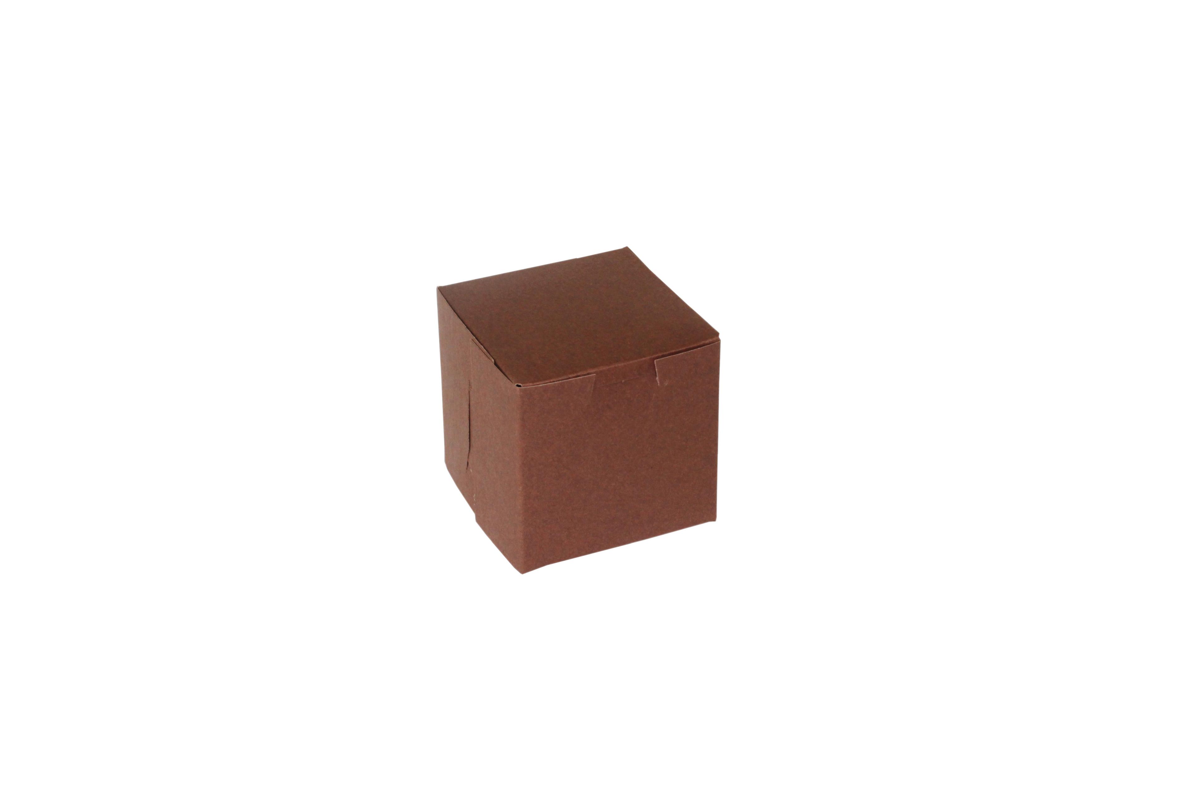 Bakery Box 4X4X4 IN Paperboard Chocolate Corner Lock 1-Piece 200/Bundle