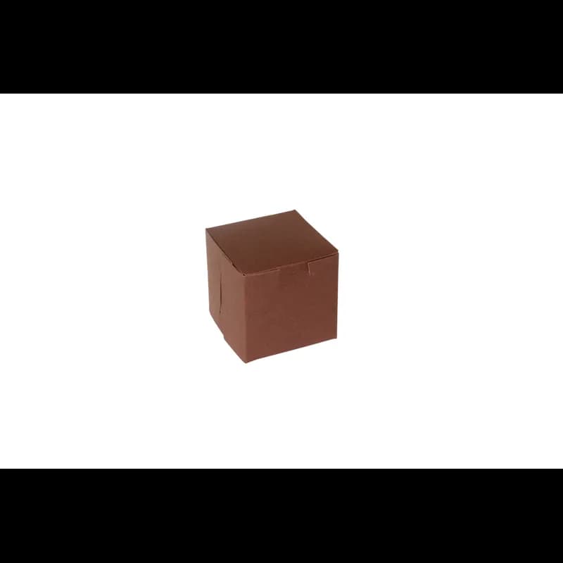 Bakery Box 4X4X4 IN Paperboard Chocolate Corner Lock 1-Piece 200/Bundle