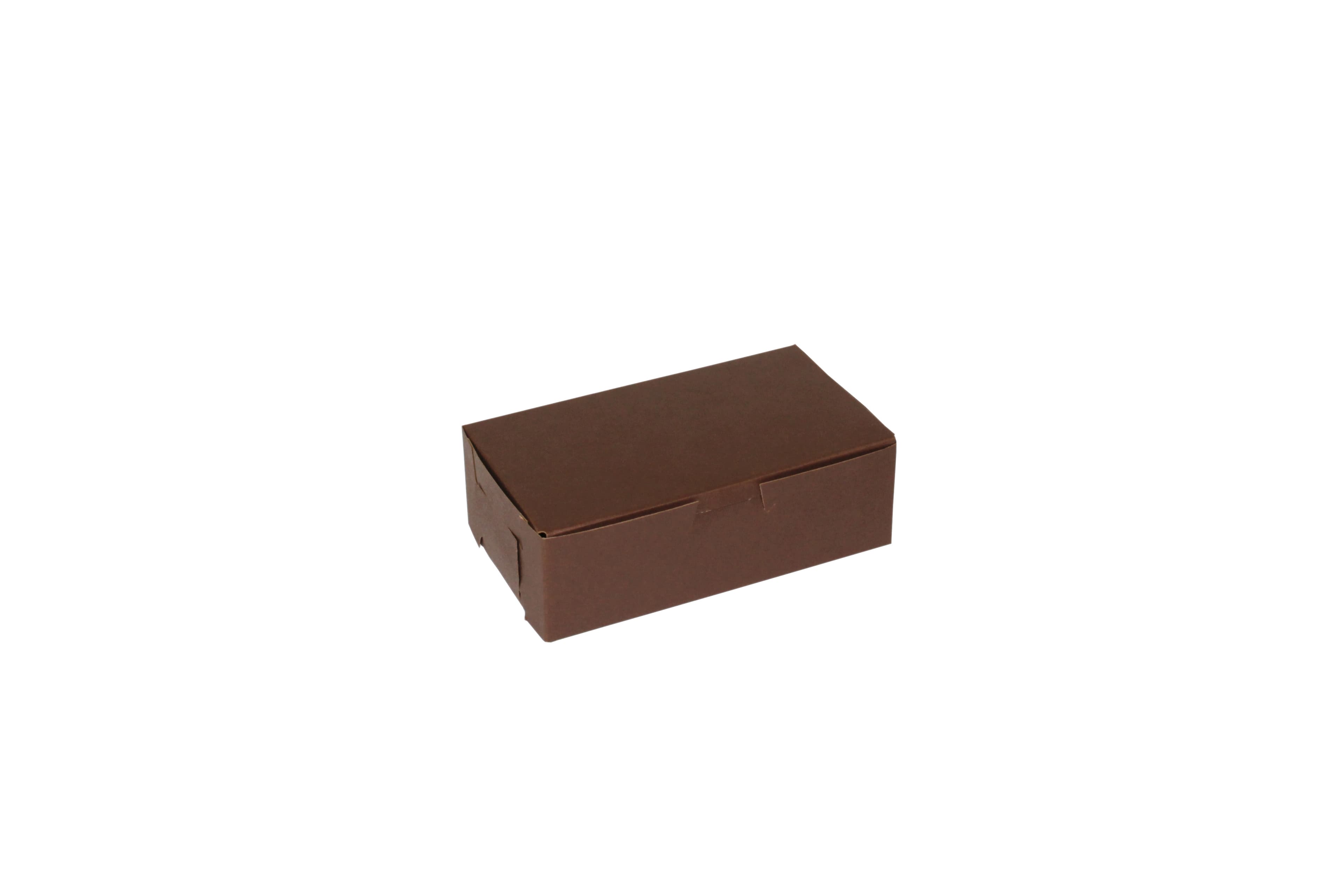 Bakery Box 6.5X3.75X2.125 IN Paperboard Chocolate Corner Lock 1-Piece 250/Case