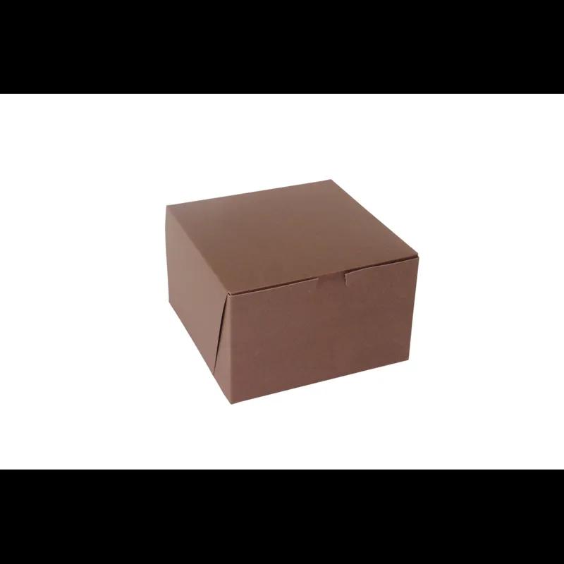 Bakery Box 8X8X5 IN Paperboard Chocolate Corner Lock 1-Piece 100/Case