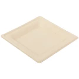 Plate 6.25X6.25 IN Molded Fiber Natural Square Microwave Safe Freezer Safe 125 Count/Pack 4 Packs/Case 500 Count/Case