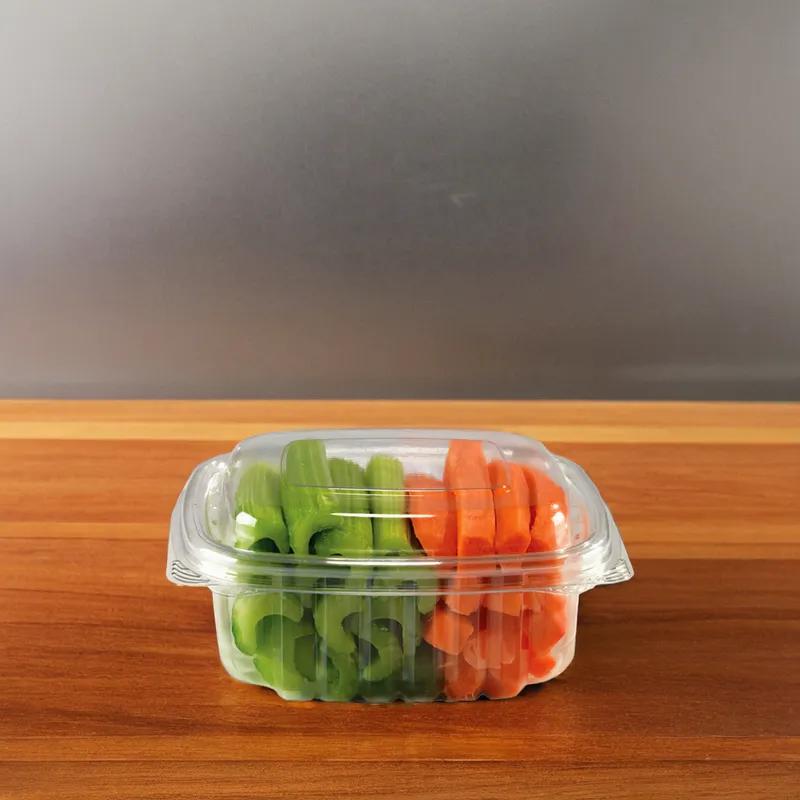 Lid Dome PET Clear Rectangle For 12 OZ Container 200/Case