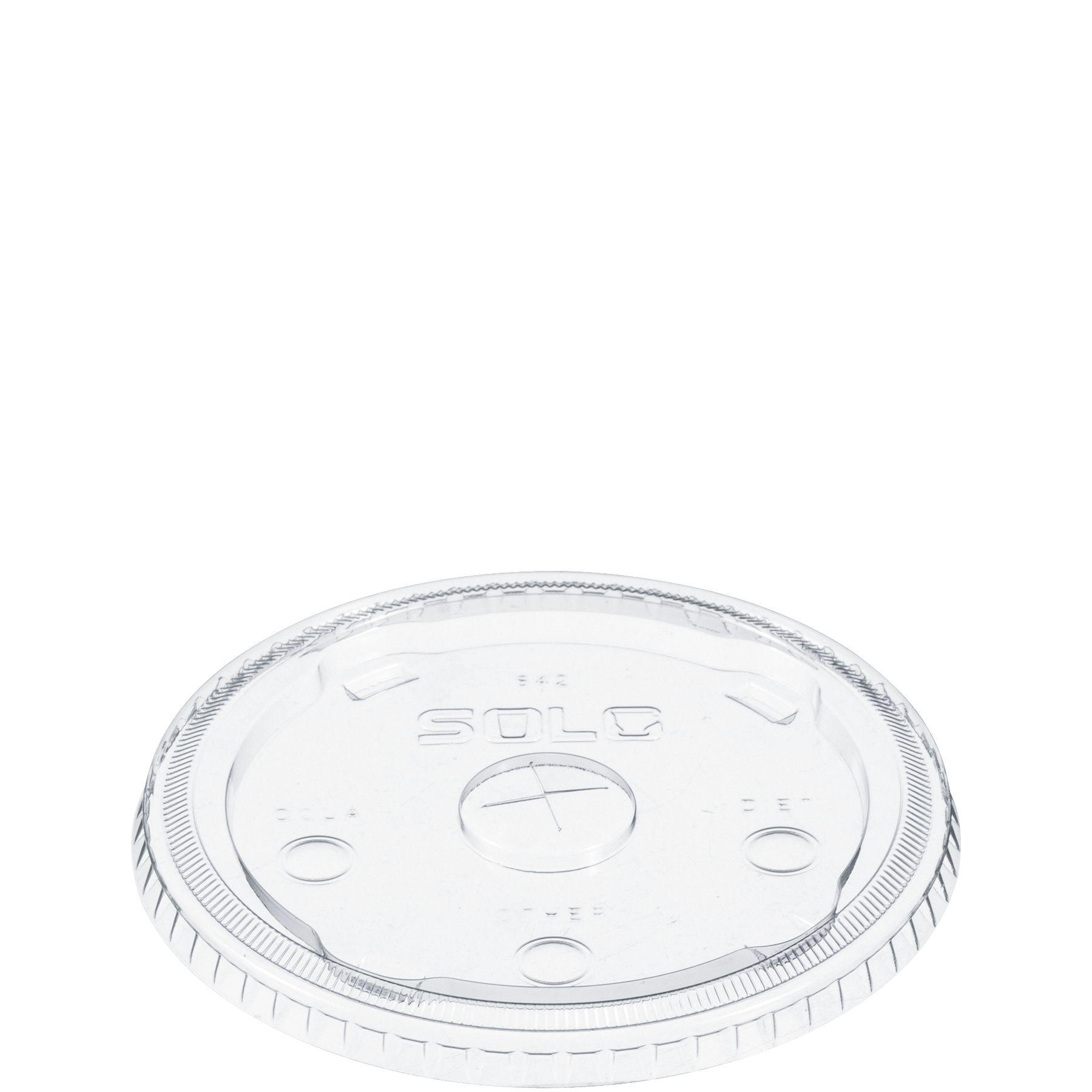 Dart® Lid PET Clear For 32-44 OZ Cold Plastic Cups Straw Slot Identification Freezer Safe 75 Count/Bag 8 Bags/Case