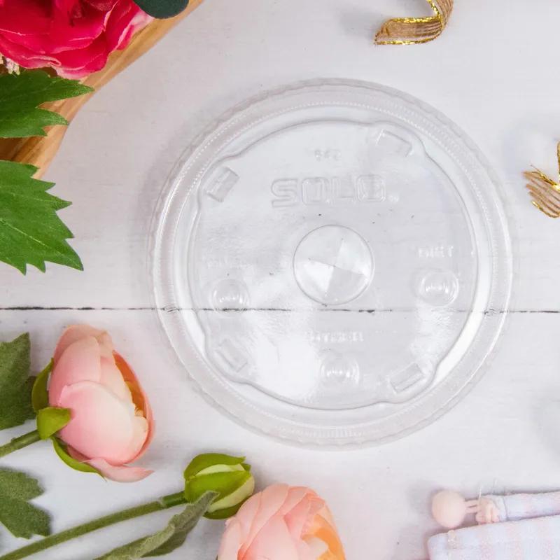 Dart® Lid PET Clear For 32-44 OZ Cold Plastic Cups Straw Slot Identification Freezer Safe 75 Count/Bag 8 Bags/Case