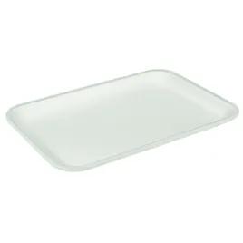 25S Supermarket Tray 14.9X8X1 IN Polystyrene Foam White Rectangle Heavy Family Pack 250/Case