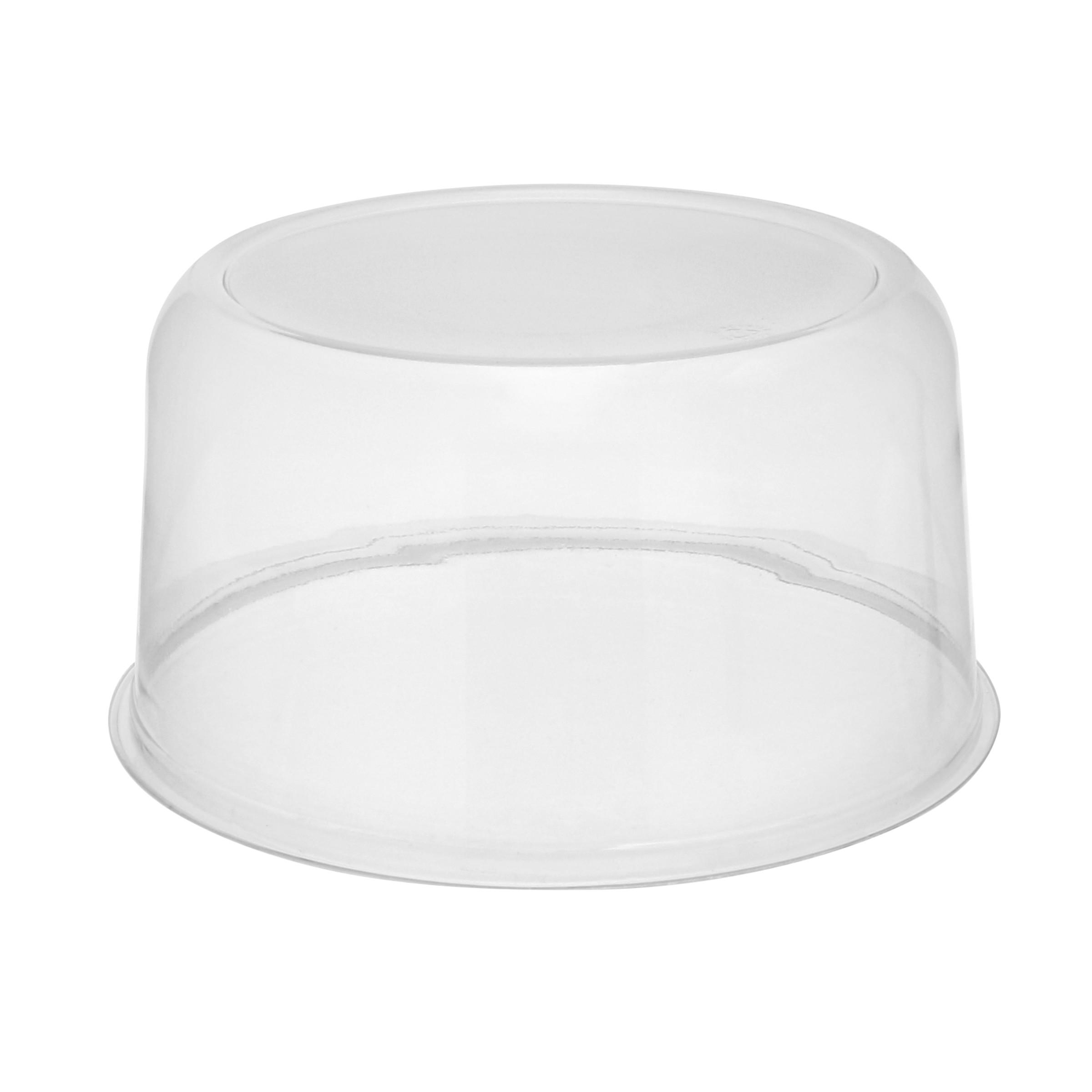 Lid High Dome 8.88X4.5 IN 1 Compartment PET Clear Round For 9 OZ Cake Bakery Container Smooth Unhinged 100/Case