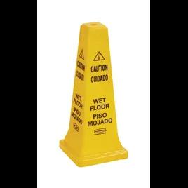 Wet Floor Sign Caution Sign 10.5X10.5X25.75 IN Yellow Multilingual 1/Each