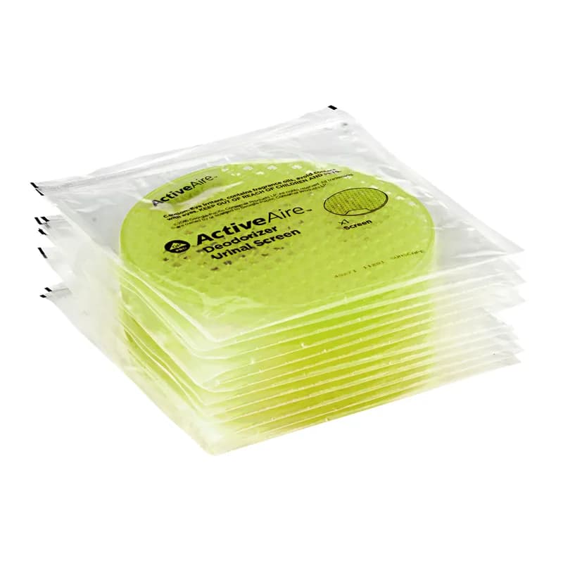 ActiveAire® Urinal Screen Citrus Scent Yellow 7.850X7.900X0.240 IN Low Splash 12/Case