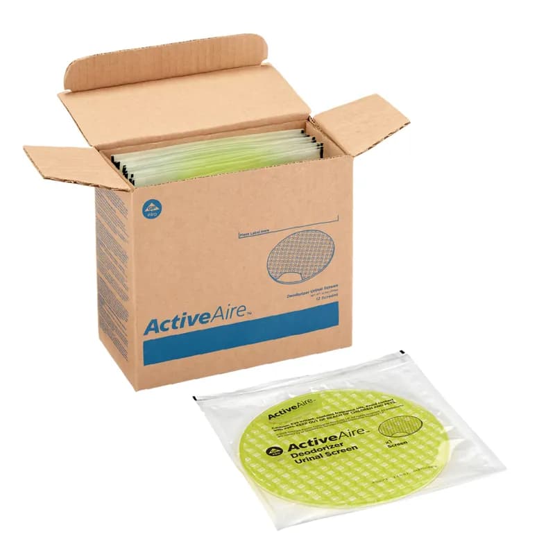 ActiveAire® Urinal Screen Citrus Scent Yellow 7.850X7.900X0.240 IN Low Splash 12/Case