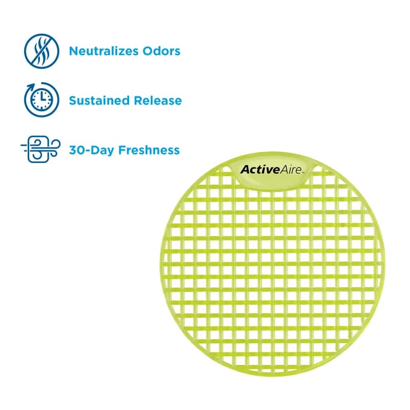 ActiveAire® Urinal Screen Citrus Scent Yellow 7.850X7.900X0.240 IN Low Splash 12/Case