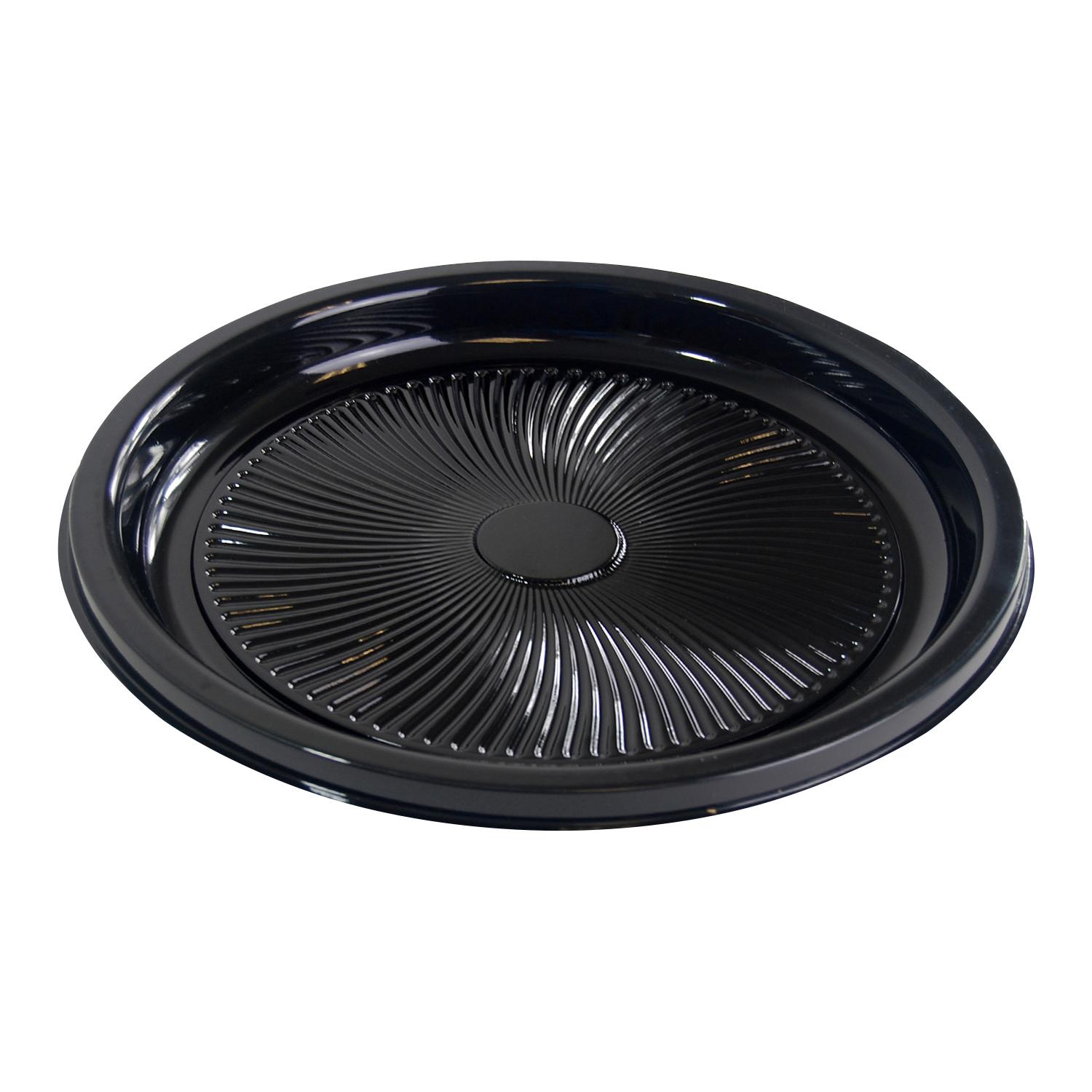 Serving Tray Base 12.25X1.25 IN PET Black Round 36/Case