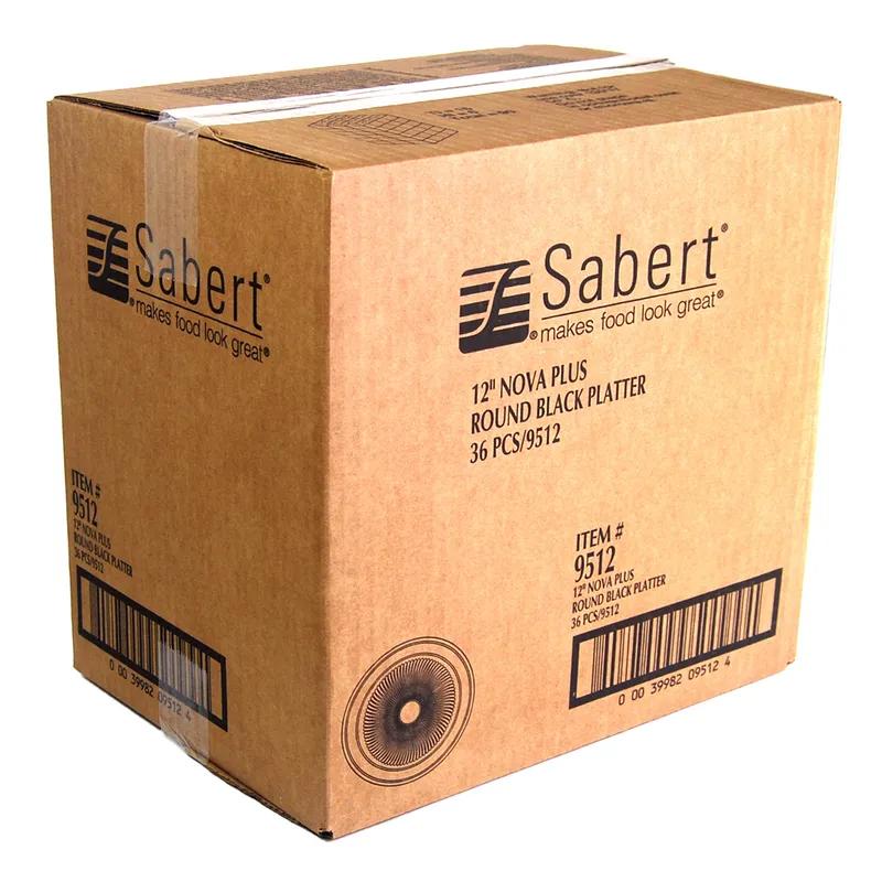 Serving Tray Base 12.25X1.25 IN PET Black Round 36/Case