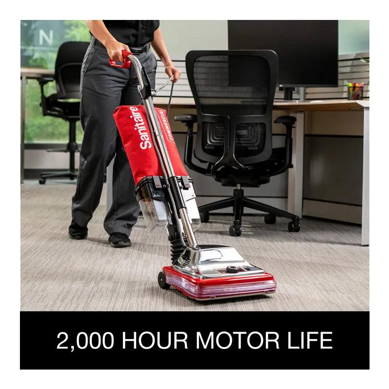 Sanitaire® TRADITION® Upright Vacuum Dirt Cup 14.5X26.75X9.75 IN 1.9 QT 12IN Black Red Gray 7 amp With 50FT Cord 1/Each