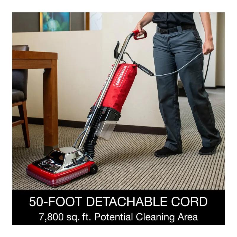 Sanitaire® TRADITION® Upright Vacuum Dirt Cup 14.5X26.75X9.75 IN 1.9 QT 12IN Black Red Gray 7 amp With 50FT Cord 1/Each