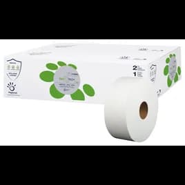 Bio Tech Toilet Paper & Tissue Roll 1000 FT Virgin Pulp White Jumbo Jr (JRT) 3.41IN Core Diameter 12/Case