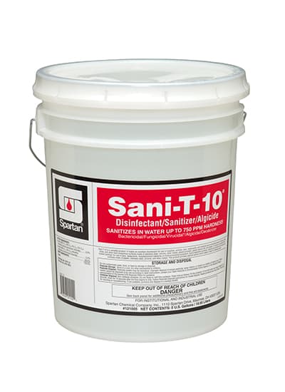 Sani-T-10® Mild Scent Disinfectant & Sanitizer 5 GAL Multi Surface Food Contact Neutral 1/Pail