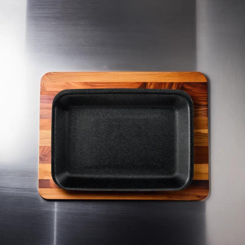 20K Meat Tray 11.875X8.75X2.5 IN Polystyrene Foam Black Rectangle Family Pack 100/Case