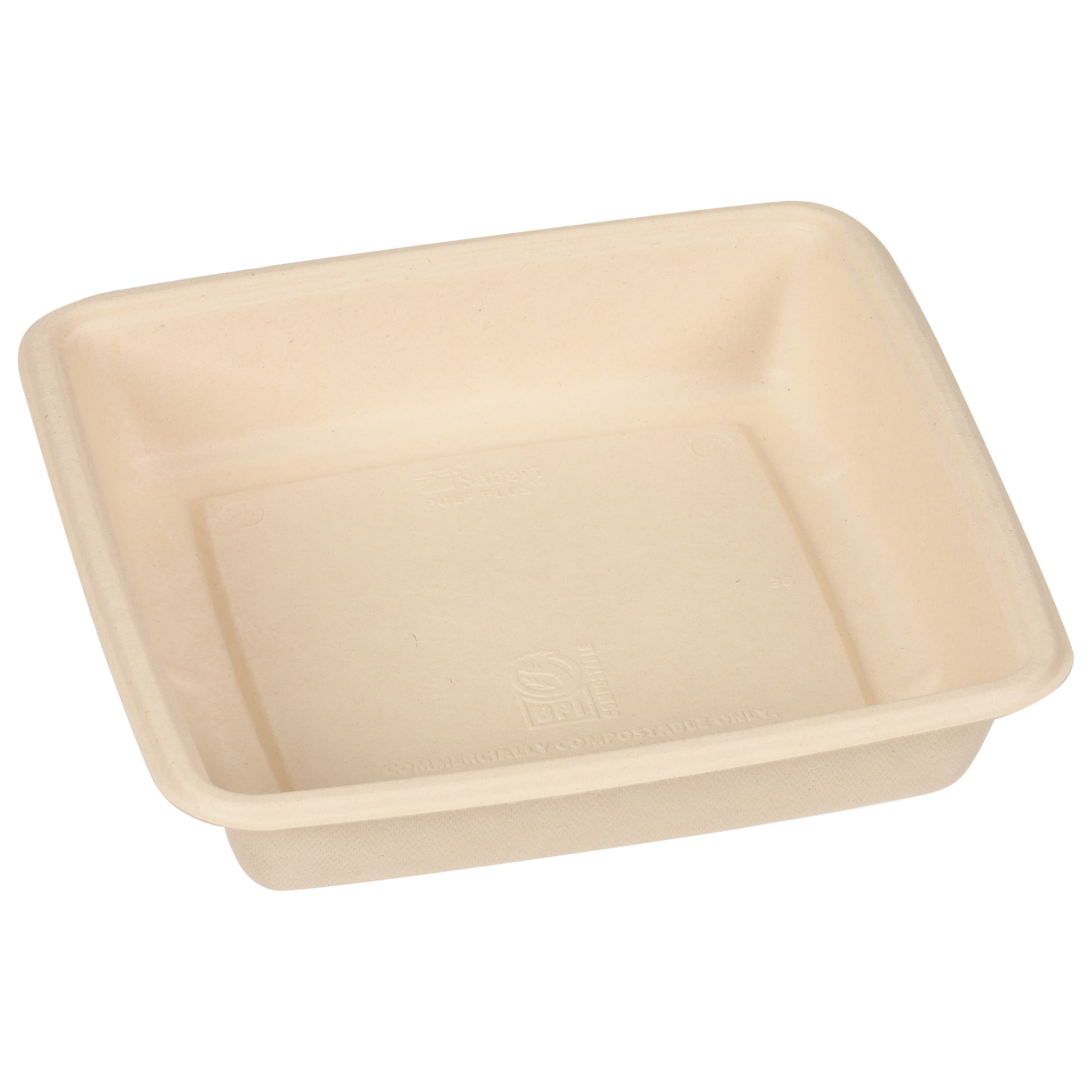 Pulp Plus™ Take-Out Container Base 48 OZ Pulp Fiber Square 300/Case