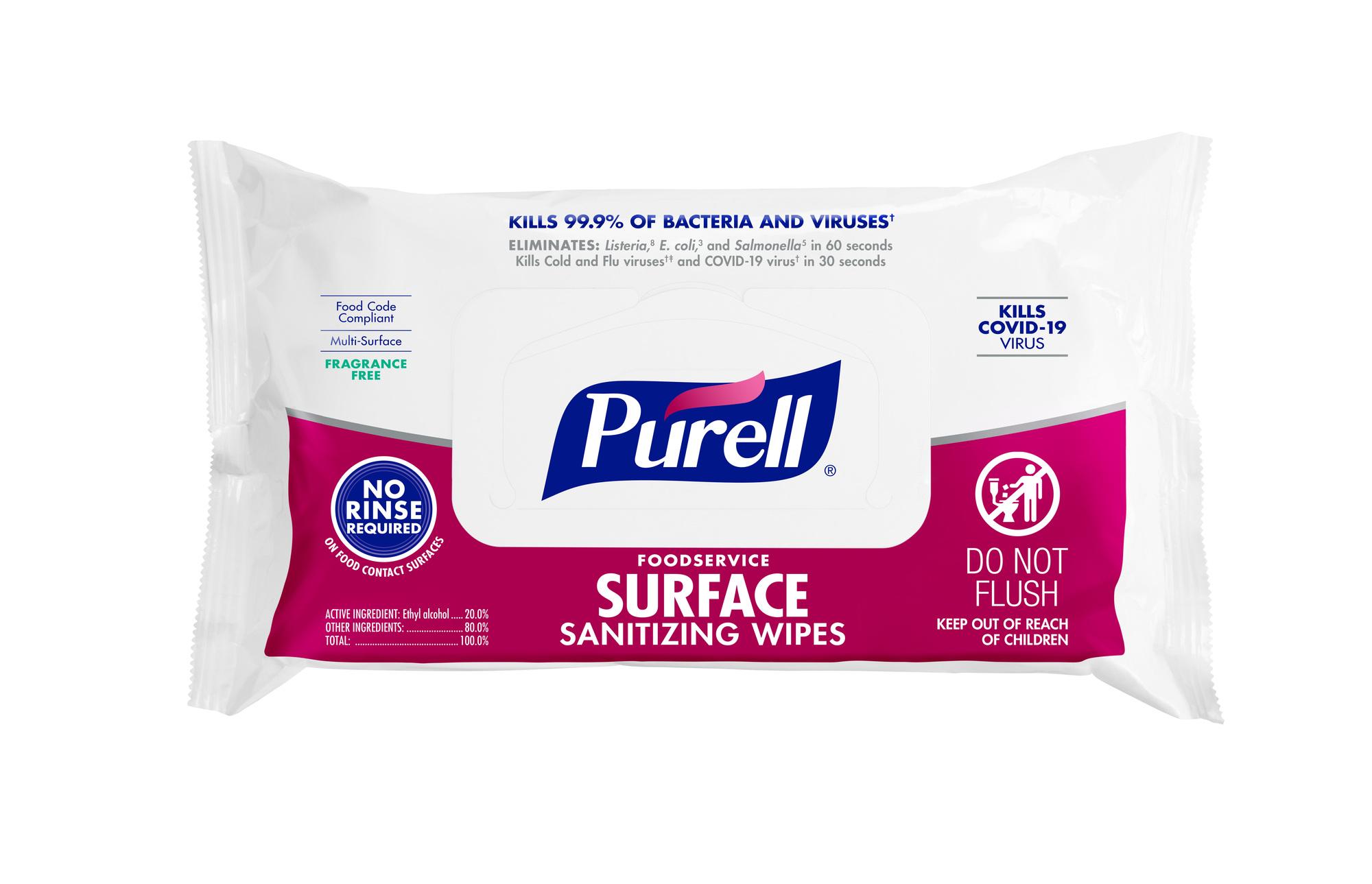 Purell® Fragrance Free Food Service Sanitizer 7.36X4.33X2.17 IN Wipe 12/Case