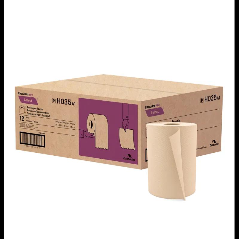 Cascades PRO Select Roll Paper Towel 5.3IN X350FT 1PLY PCF Kraft 12/Case