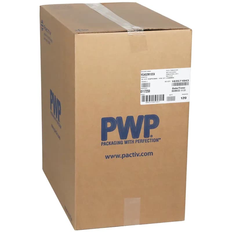 Cupcake Container & Lid Combo With Dome Lid 12.75X9.66 IN 12 Compartment PET Clear Rectangle 120/Case