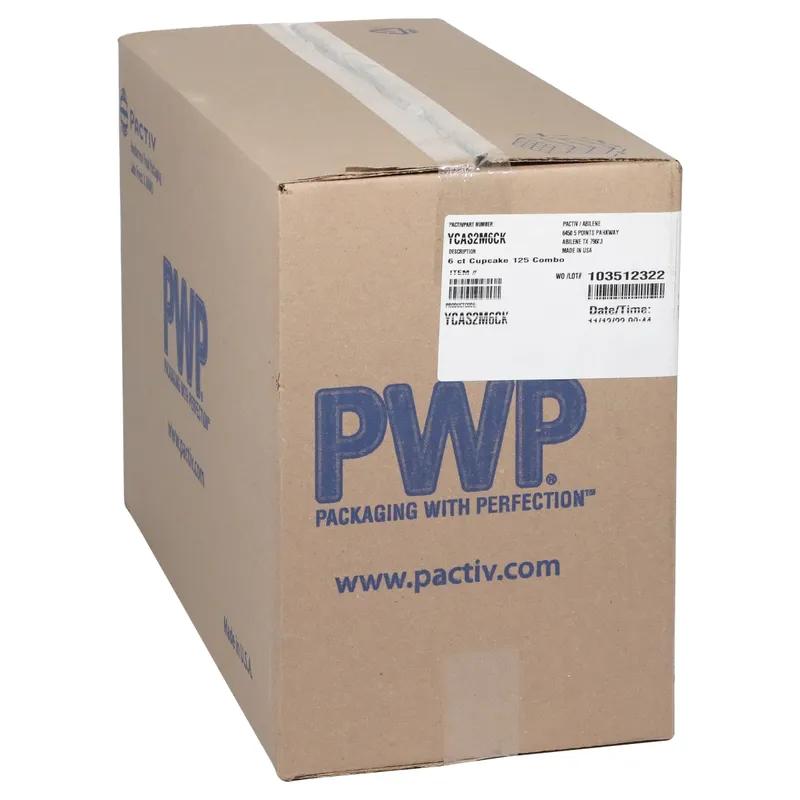 Cupcake Hinged Container With Dome Lid 9.725X6.875 IN 6 Compartment PET Clear Rectangle 125/Case