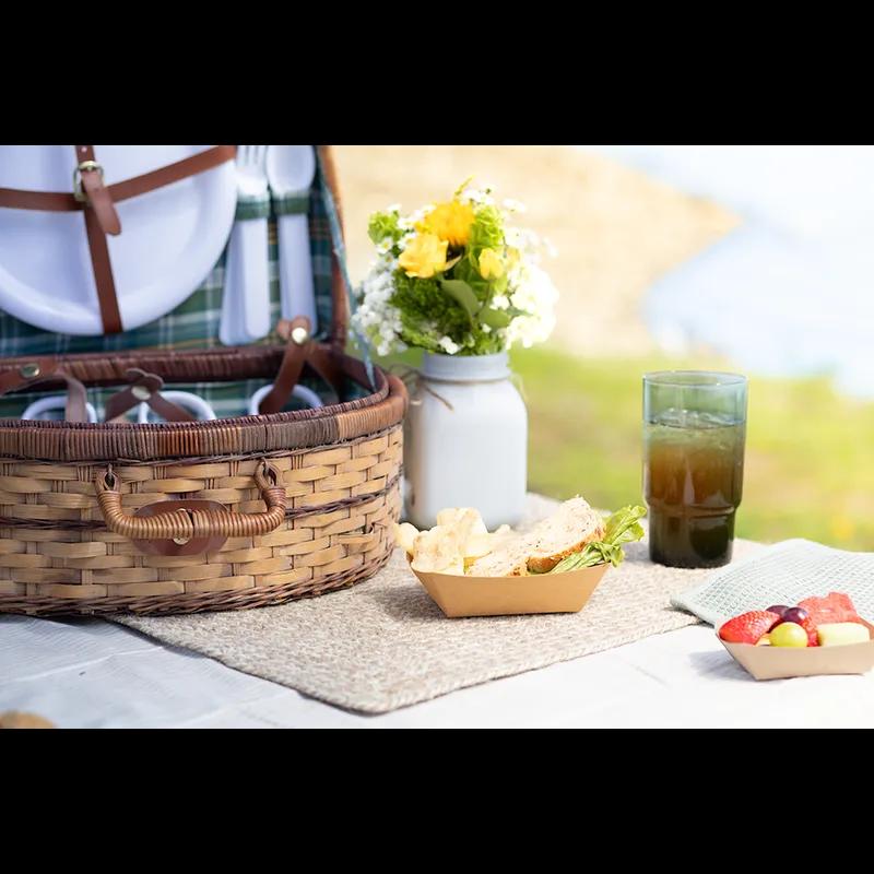 Food Tray 1 LB Paperboard Kraft Rectangle 1000/Case