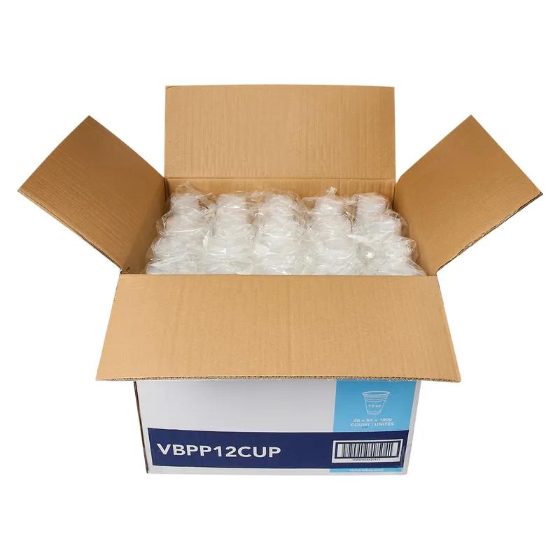 Victoria Bay Cold Cup 12 OZ PP Clear Round Squat 98MM 50 Count/Pack 20 Packs/Case 1000 Count/Case