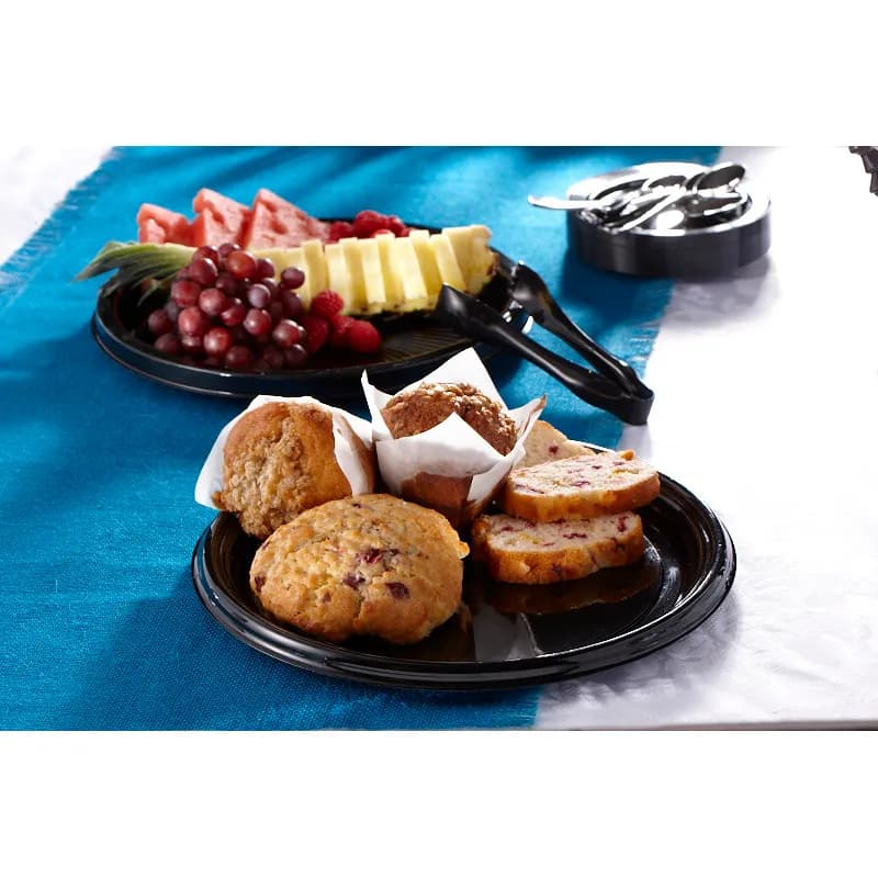 Serving Tray Base 12X0.88 IN PET Black Round 36/Case