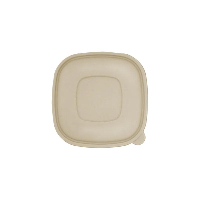 Lid 8.7X8.7X1.4 IN Unbleached Plant Fiber Square For 24-48 OZ Bowl 400/Case