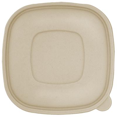 Lid 8.7X8.7X1.4 IN Unbleached Plant Fiber Square For 24-48 OZ Bowl 400/Case