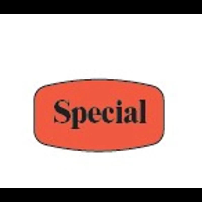 Label Red Special Dayglo 1000 Count/Roll 25 Rolls/Case 25000 Count/Case