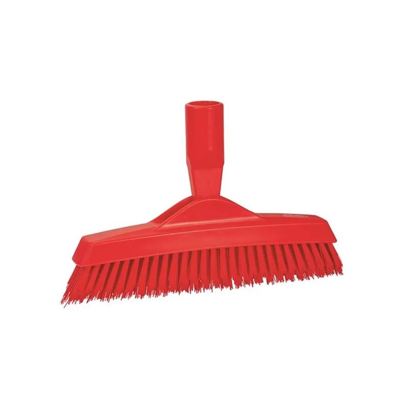 Vikan® Crevice Grout & Tile Brush 8.9X1.4X3.5 IN PP Polyester Stainless Steel Red Stiff Bristles 1/Each