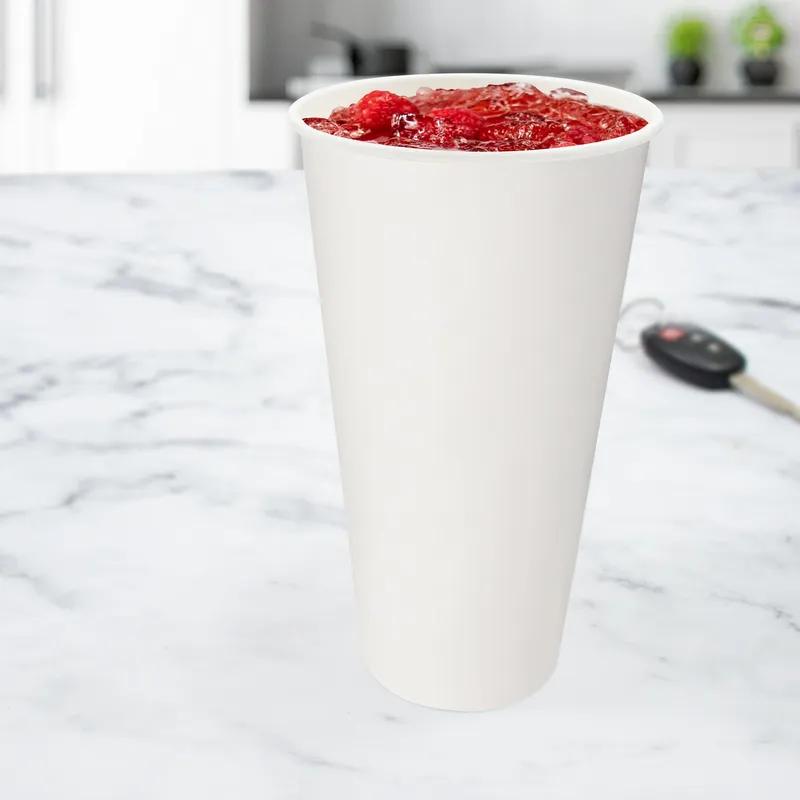 Solo® Cold Cup 21 OZ Double Sided Poly Paper (DSP) White Leak Resistant 50 Count/Bag 20 Bags/Case 1000 Count/Case