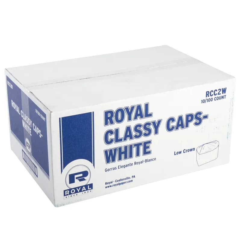 Overseas Cap (Side Cap) White 100 Count/Pack 10 Packs/Case 1000 Count/Case