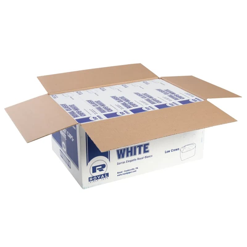Overseas Cap (Side Cap) White 100 Count/Pack 10 Packs/Case 1000 Count/Case