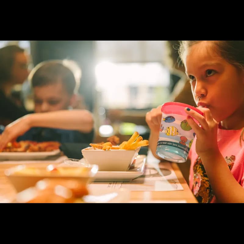 Cup, Lid & Straw Combo Kid 12 OZ PP Clear Aquarium Stock Print 500/Case