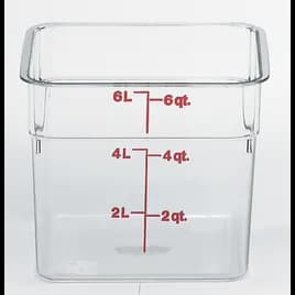 CamSquares® Food Storage Container 6 QT Clear Square PC With Handles 1/Each
