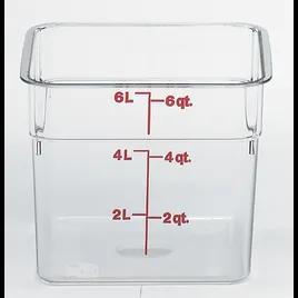 CamSquares® Food Storage Container 6 QT Clear Square PC With Handles 1/Each