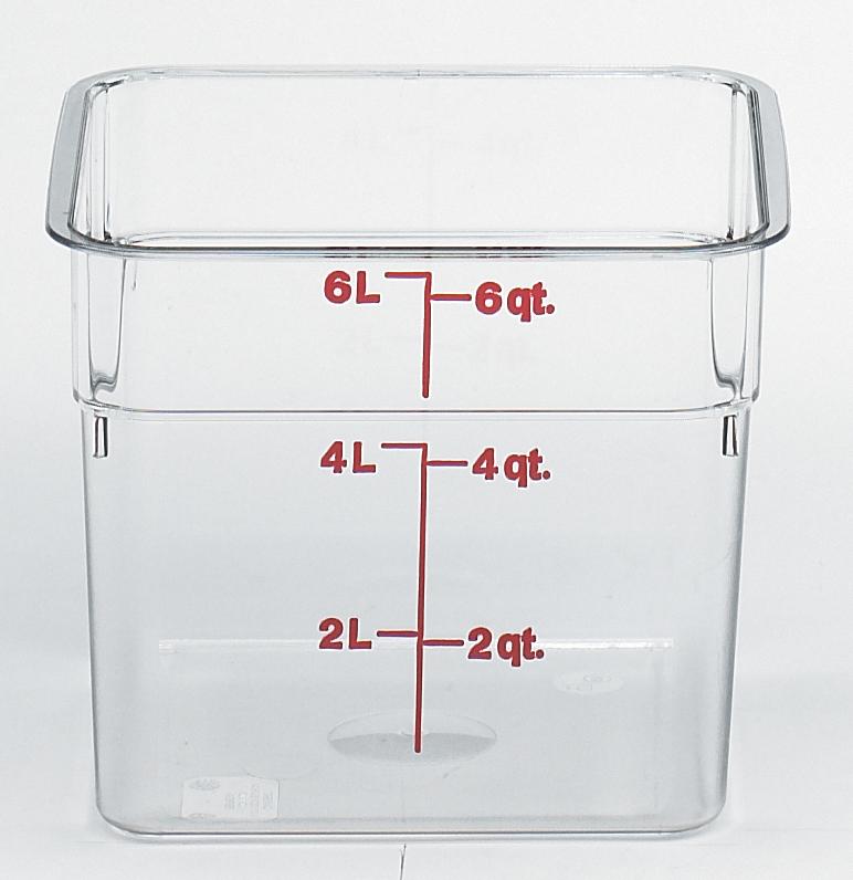 CamSquares® Food Storage Container 6 QT Clear Square PC With Handles 1/Each