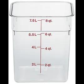 CamSquares® Food Storage Container 8 QT Clear Square PC With Handles 1/Each