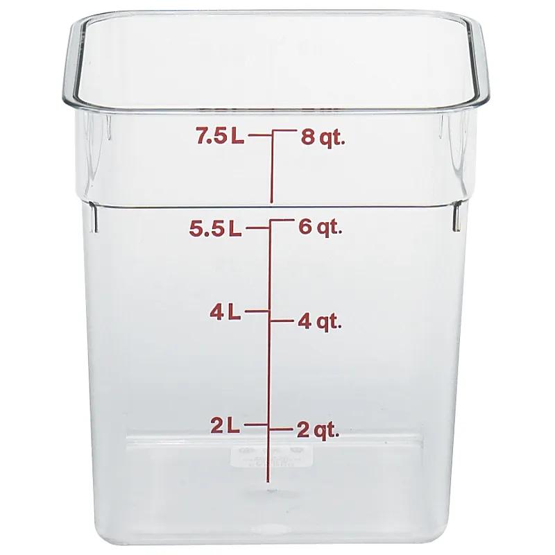 CamSquares® Food Storage Container 8 QT Clear Square PC With Handles 1/Each