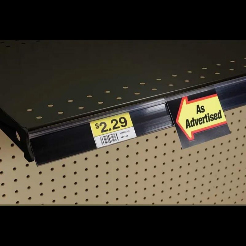 Data Strip® SuperGrip® Shelf Label Holder 47.68X1.25 IN Black 50/Pack