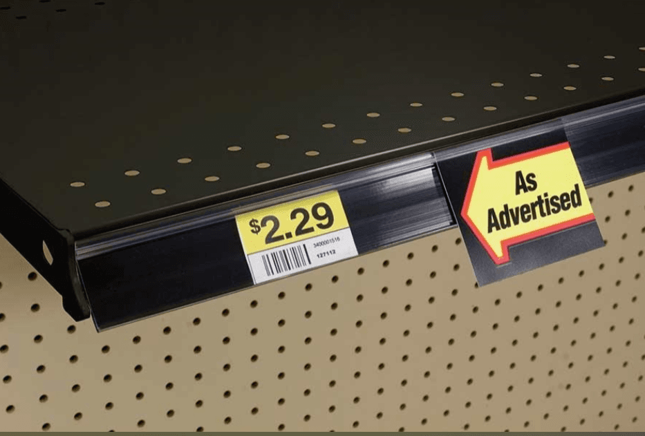Data Strip® SuperGrip® Shelf Label Holder 47.68X1.25 IN Black 50/Pack