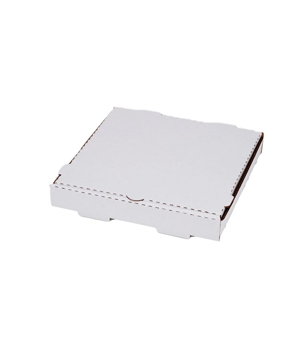 Pizza Box 12X12 IN Corrugated Cardboard White Square B-Flute 50/Case