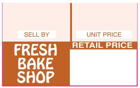 M1155 Fresh Bake Shop Label Brown 16 Sleeves/Case