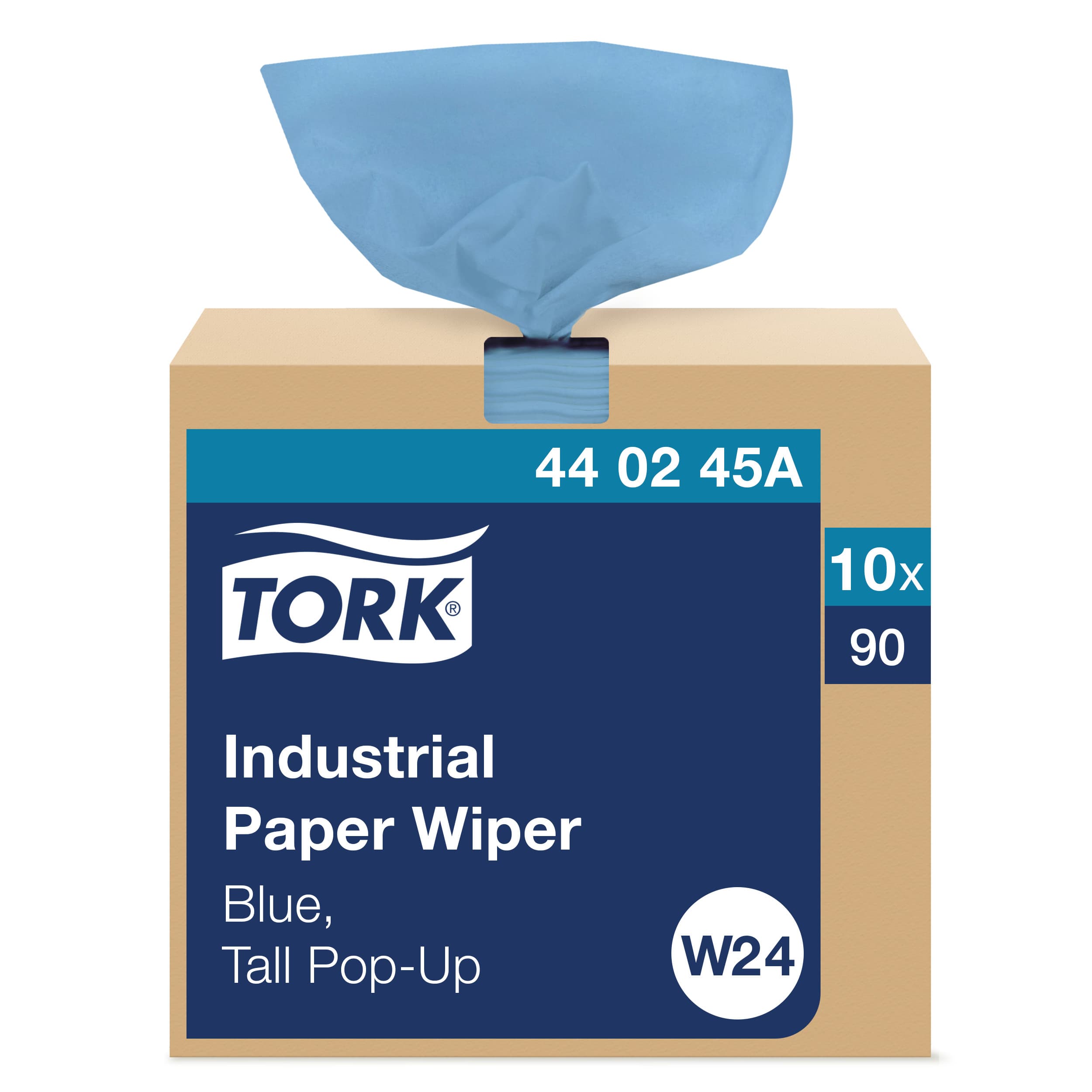 Tork Cleaning Wipe 16.5X8.54 IN Paper Blue Interfold Refill Pop-Up Box Industrial 90 Count/Pack 10 Packs/Case